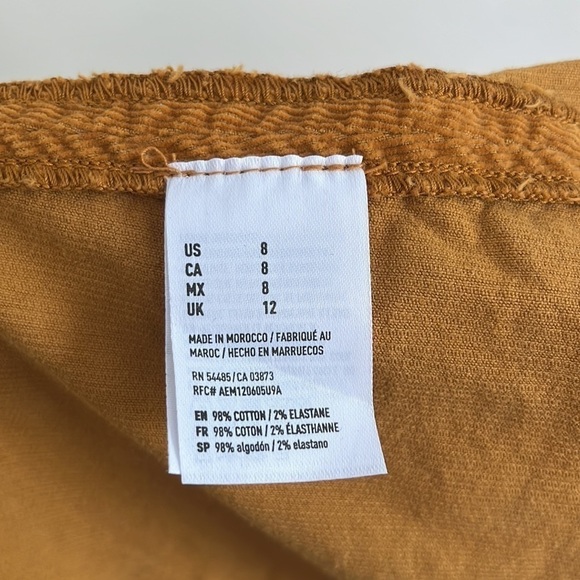 American Eagle Corduroy A-Line Button Down Mini Skirt - Picture 6 of 7